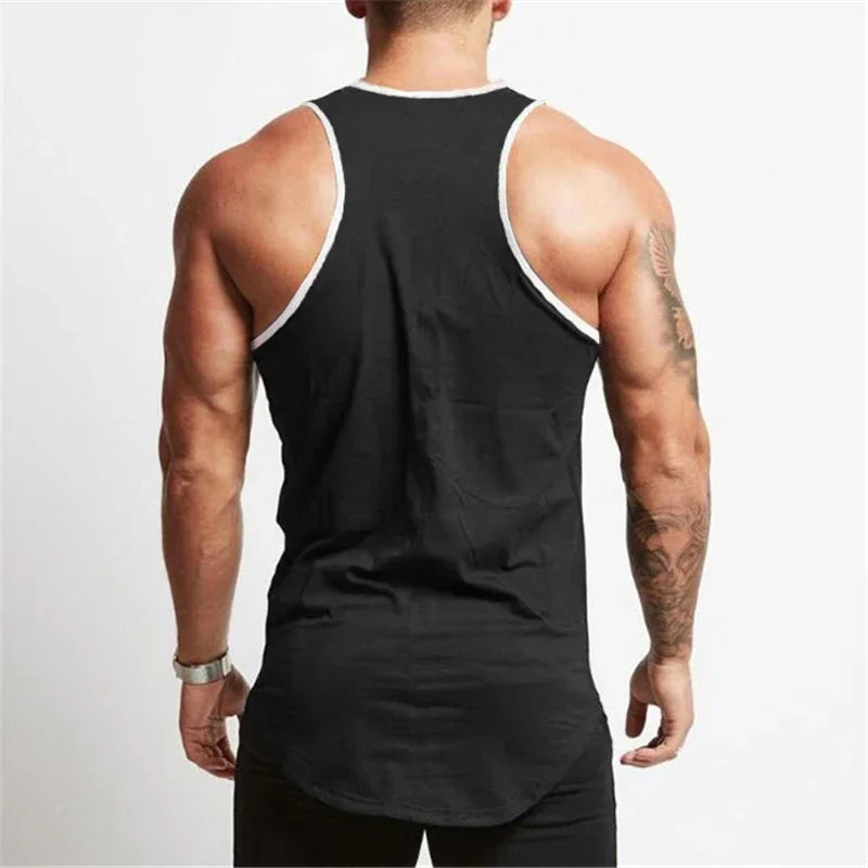 Gym Bodybuilding Sports T-shirt Workout Muscle Vest Fitness Cotton Breathable Sleeveless T-shirt Men Training Tank Tops - Sun Studio