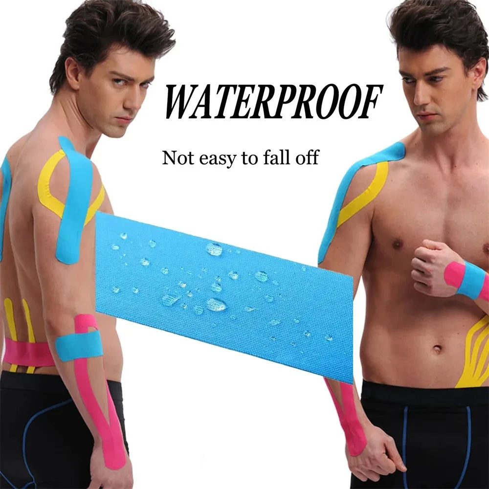 4 Rolls Sport Kinesiology Tape 5m Sports Self-adhesive Bandages Athletic Elastic Kneepad Muscle Pain Relief Knee Taping Fitness - Sun Studio