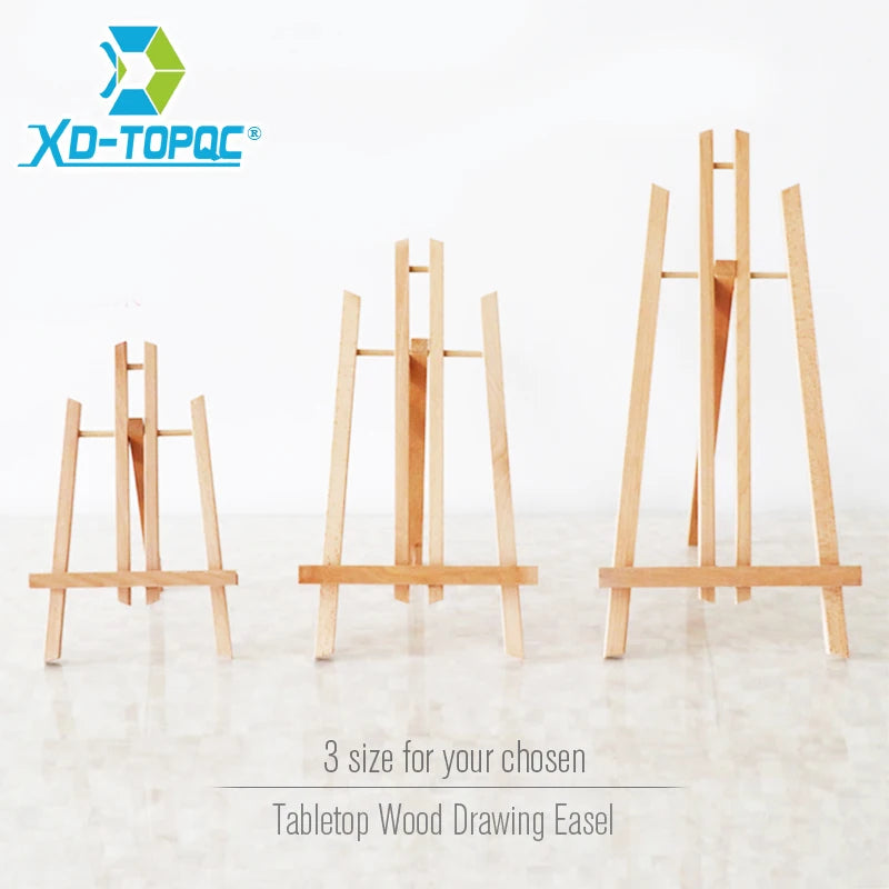 1pc Wooden Trapezoidal Small Easel, Foldable Display Bracket On The Desktop, Painting Party Easel, Used For Painting Art Display - Sun Studio