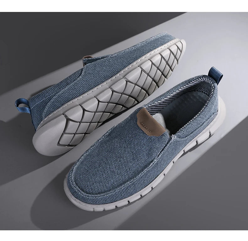 New Men Canvas Shoes Fashion Men's Casual Shoes Light Non-slip Loafer Washed Denim Flat shoes Outdoor Sneakers Vulcanized Shoes - Sun Studio