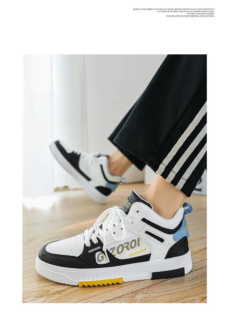 Men's Skate Board Shoes High Top Students Leisure Sports Shoes Breathable Non-slip Shoes Fashion High Top Sneakers for Men Men - Sun Studio