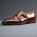 Brand Double Monk Strap Luxury Men Shoes Genuine Leather Handmade Fashion Designer Business Dress Shoes for Men Original - Sun Studio