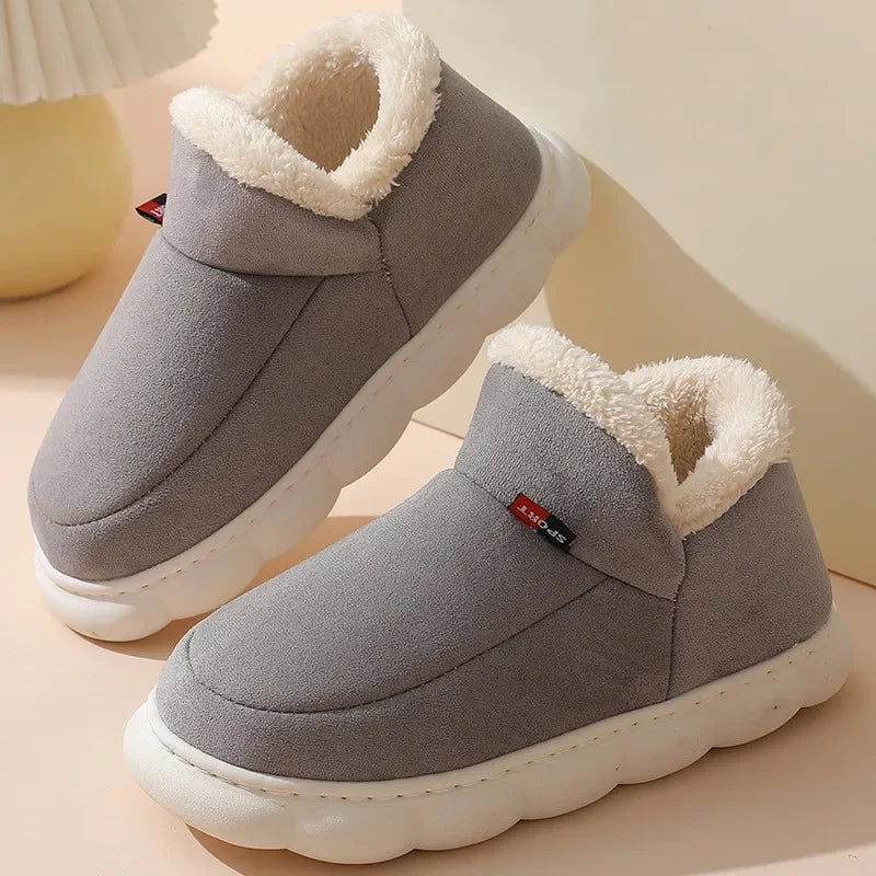 Warm Furry House Slippers Women Men Winter New Fashion Comfort Plush Slippers Home Indoor Outdoor Soft Thick Sole Cotton Shoes - Sun Studio