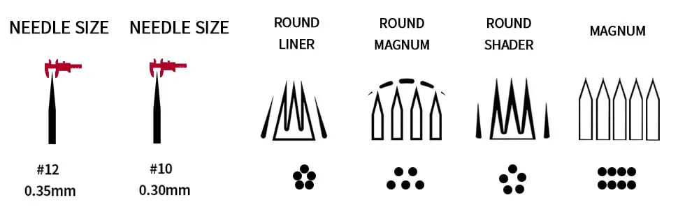 10pcs/Box Universal Tattoo Cartridge Round Liner Shader Curved Magnum Tattoo Needle Cartridge - Sun Studio