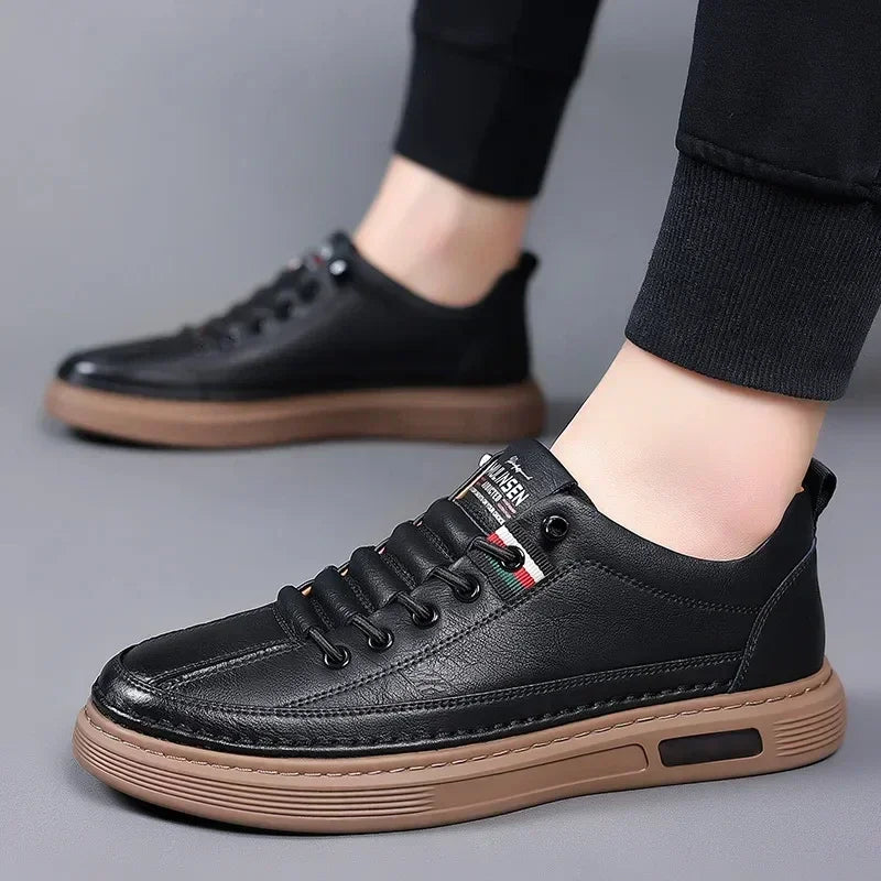 New Leather Shoes for Men Non-slip Sports Fashion Comfortable Sneakers Male Flat Slip-on Casual Brand Men's Casual - Sun Studio