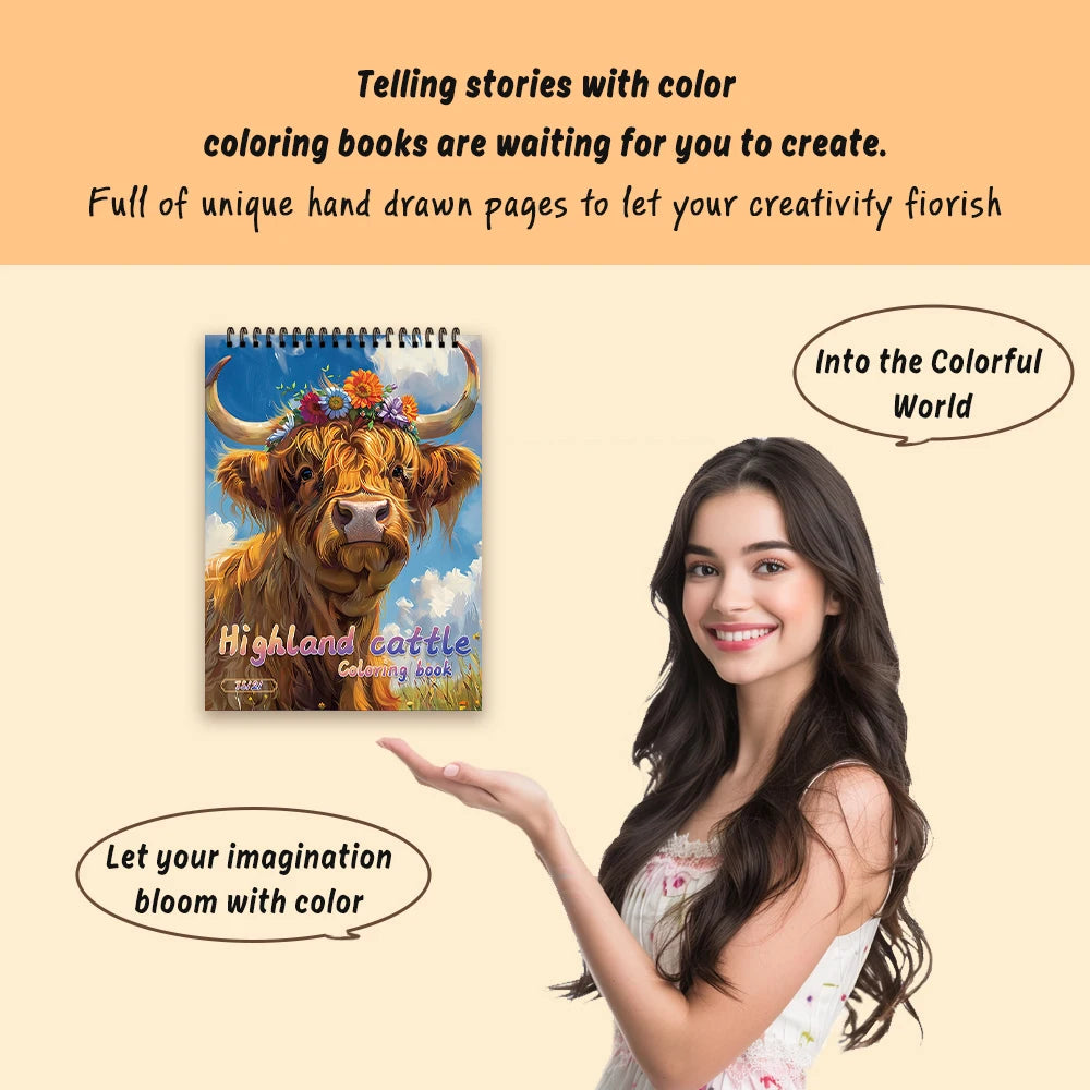 30 Sheets Stress Relief Coloring Book, 11.2x 8.3in,100gsm Thick Paper, Spiral Bound, Halloween Gift, Christmas Gift Option - Sun Studio