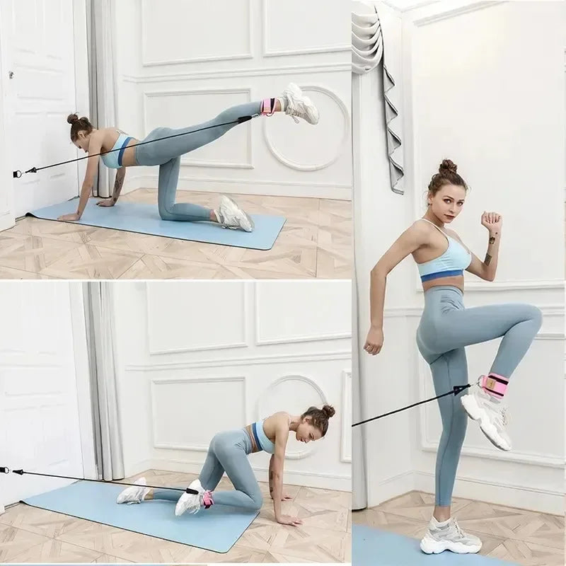 1/2/4 Pcs Cable Ankle Straps Double D-Ring Ankle Cuffs For Gym Workouts Glutes Legs Strength Training Support Sport Abductors - Sun Studio