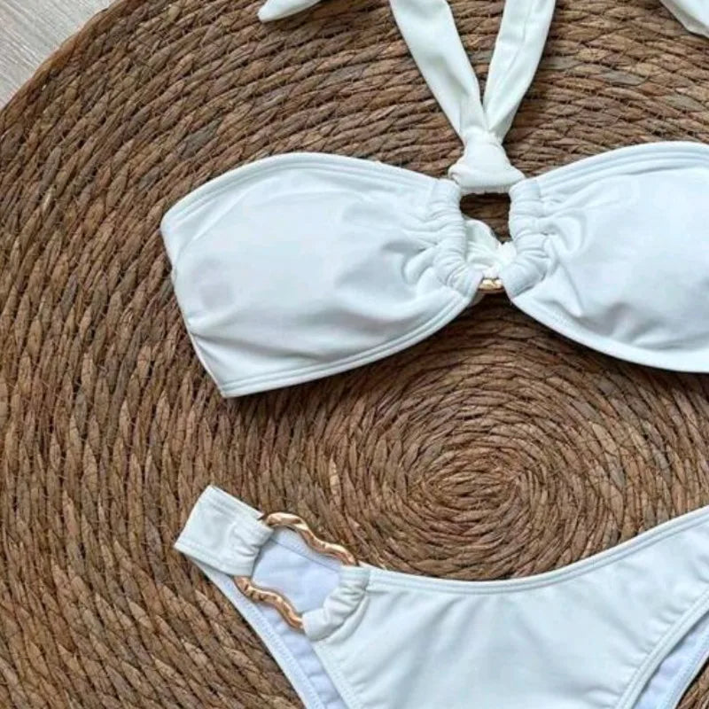 New Sexy White Bikinis Women's Swimwear Female Swimsuit For Swim Wear Bathing Suits Brazilian Bikini Set Beachwear Pool Bather - Sun Studio