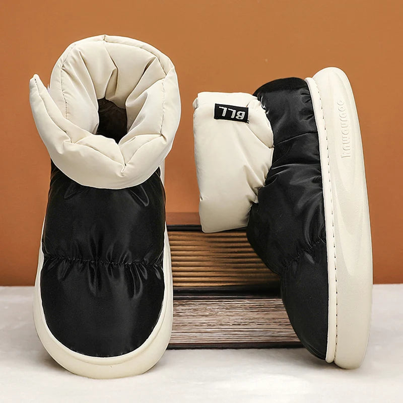 Outdoor Plüsch Warme Herren Schneestiefel Winter Paar Baumwollschuhe Daunen Rutschfeste Wasserdichte Mode Kinder Schuhe Slip-On Weiche Sneakers