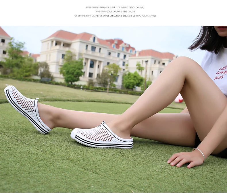 YRZL Summer Men Sandals Light EVA Men's Casual Shoes Hole Shoes Clogs Lovers Home Garden Outdoor Male Beach Flat Slippers - Sun Studio