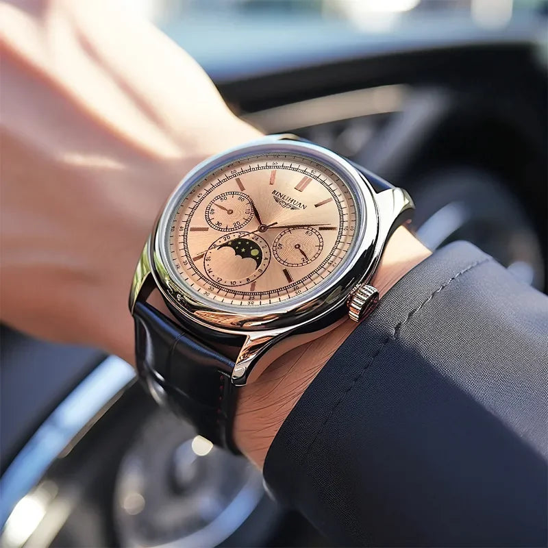 Top Brand Man Wristwatch Luxury Business Waterproof Men Watch For Men Quartz Clock Leather Men's Watches reloj+Box Men's Gift - Sun Studio