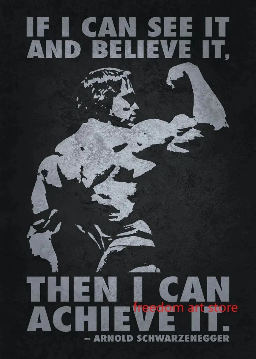 Gym Motivation Muscle Man Bodybuilding Fitness Strength Barbell Art Poster Canvas Painting Wall Print Picture for Home Gym Decor - Sun Studio
