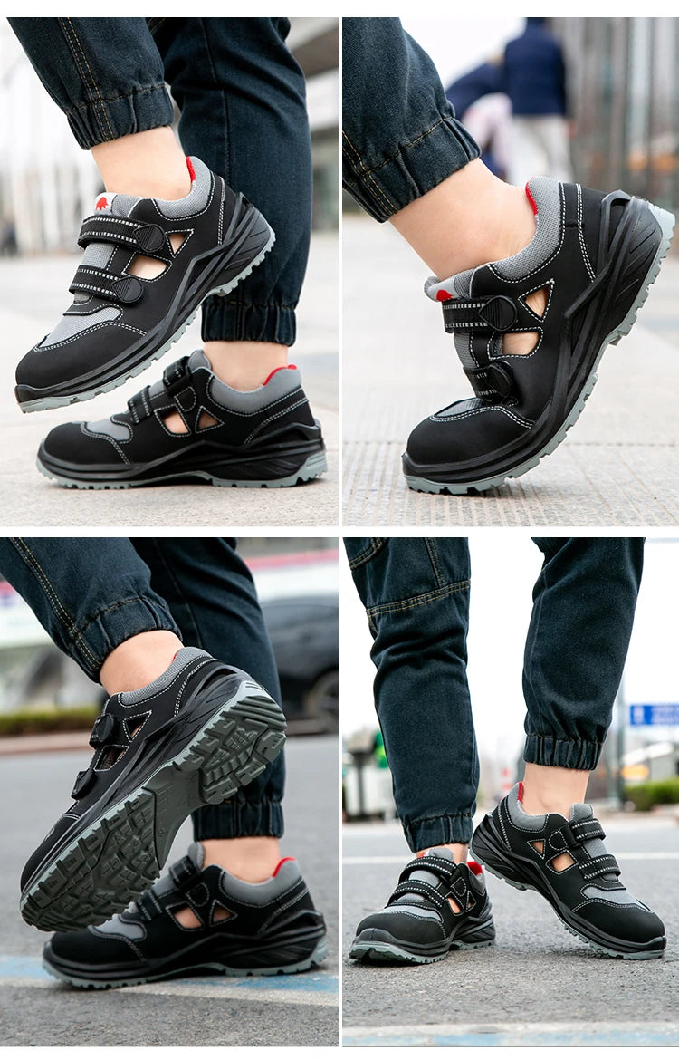 Sommer Sicherheitsschuhe Herren Baustelle Arbeitsschuhe Verschleißfest Rutschfeste Atmungsaktive Sandalen Für Herren Unzerstörbare Schuhe