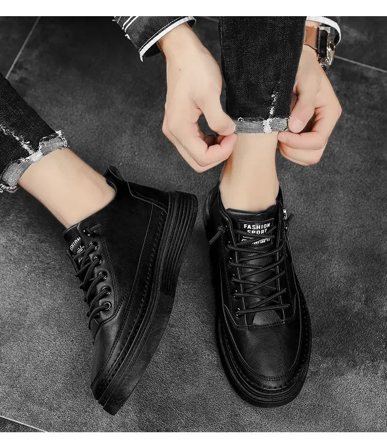 Sportschuhe Herren Hochschnitt Freizeit Schuhe Plattform Fußbrett Schuhe Frühling und Herbst Bequeme Stoffe Luxus Designer Schuhe