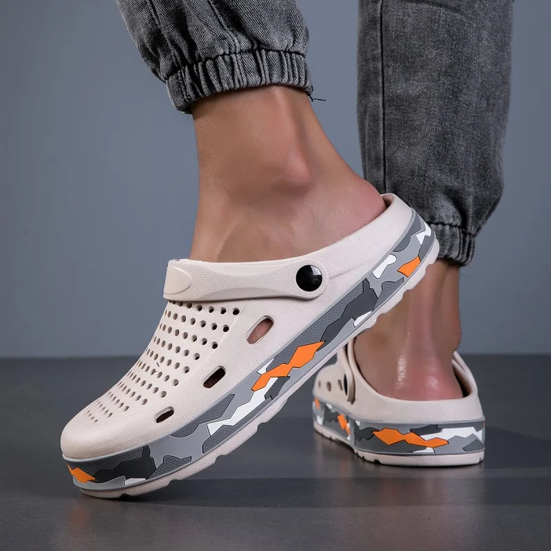 Mens Sandals Casual Summer Clogs for Men Breathable Soft EVA Garden Shoes Closed-toe Fashion Slippers for Men 2025 New Design - Sun Studio