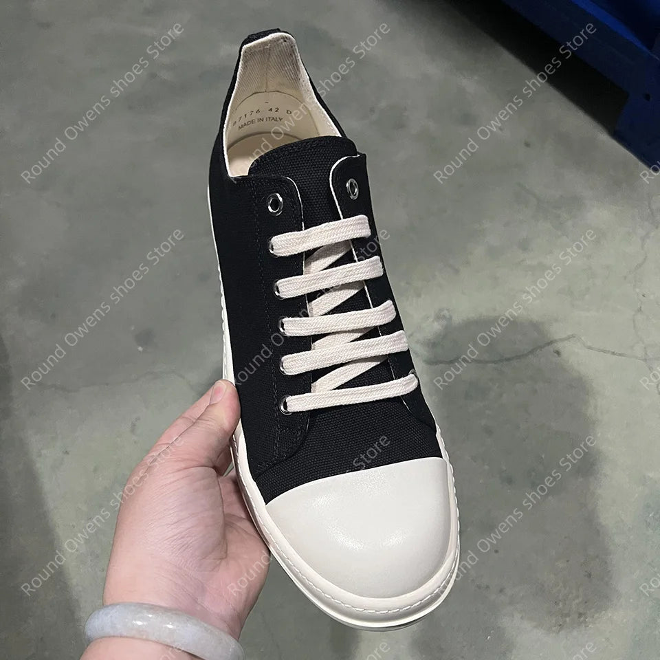 Casual Shoes Men Canvas  Low Top Quality Ro Lace Up Thick Sole Breathable Luxury Designer Classic Trainers Women Flat Sneakers - Sun Studio