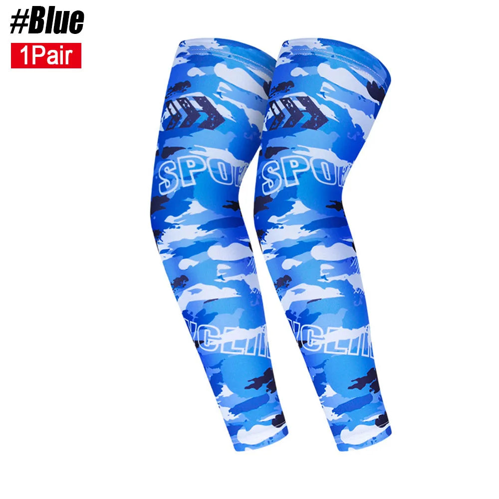 1Pair Sports Cooling Cycling Arm Sleeves Anti-UV Protection Elastic Arm Cover for Driving Running Basketball Football Golf - Sun Studio