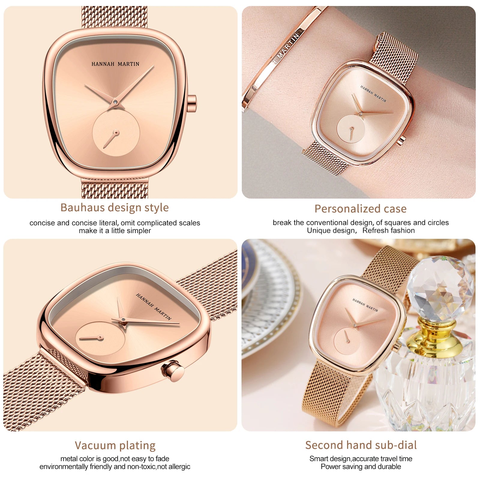 2025 New Women Quartz Wristwatch 34mm Wine Barrel Rose Gold Black Stopwatch Fashionable Minimalist Style Oval Watches for Women - Sun Studio