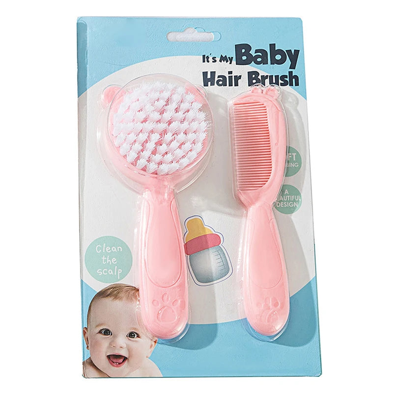2 Pcs/Set Cute Kids Baby Small Hair Brush And Comb Set For Newborns & Toddlers Baby Brush Soft Bristles Baby Hair Care Gift - Sun Studio