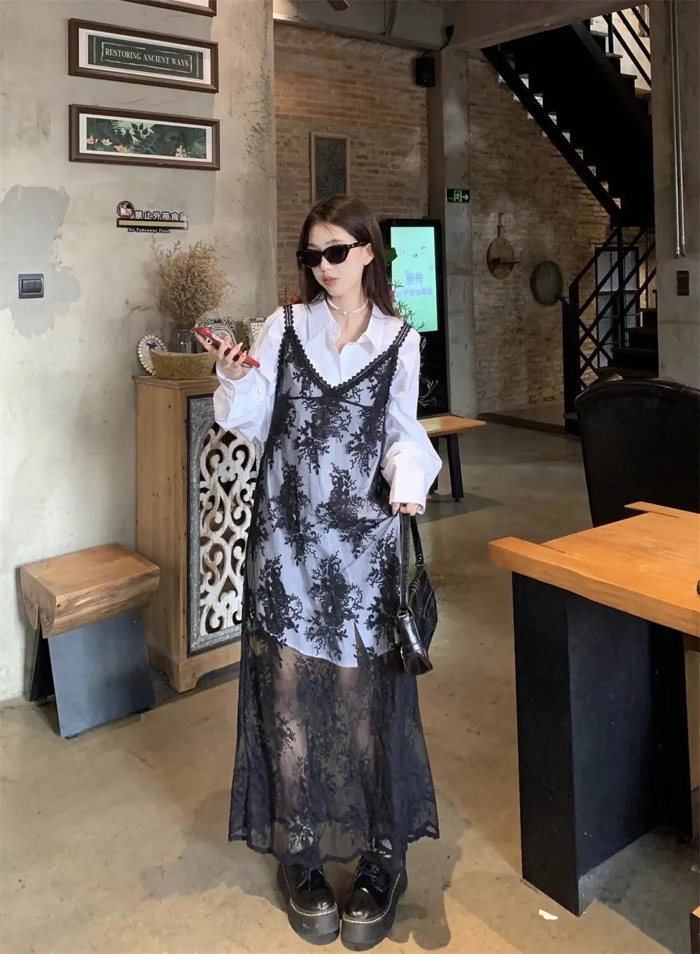 Solid Dresses Women Summer Girls Embroidery Lace Designed Korean Style Layering Streetwear Prevalent Attractive Leisure Trendy - Sun Studio