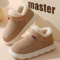 Asgard Herren Plüsch Plattform Hausschuhe Winter Warm Draußen Rutschfest Flauschig Weich Baumwollstiefel Innenmode Gemütlich Furry Flach-Hausschuh