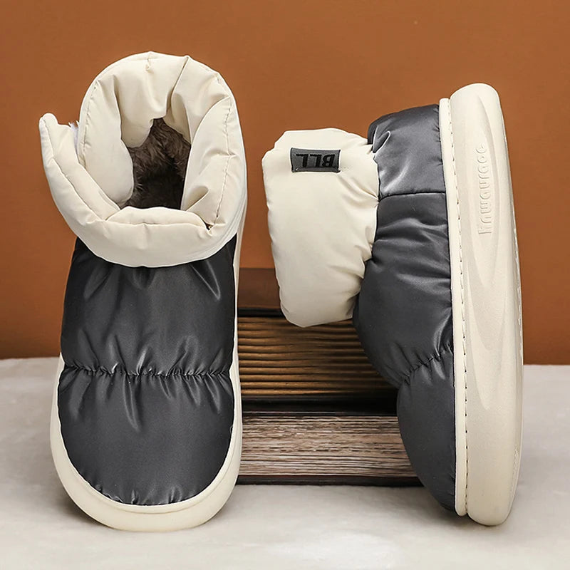 Outdoor Plüsch Warme Herren Schneestiefel Winter Paar Baumwollschuhe Daunen Rutschfeste Wasserdichte Mode Kinder Schuhe Slip-On Weiche Sneakers