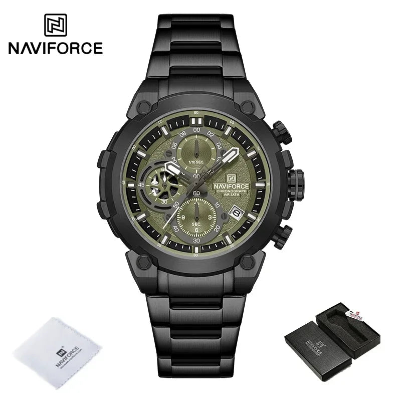 NAVIFORCE Herren Uhren Top Luxus Original Quarz Armbanduhr für Männer Chronograph Kalender Wasserdicht Herren Uhr Relojes Hombre