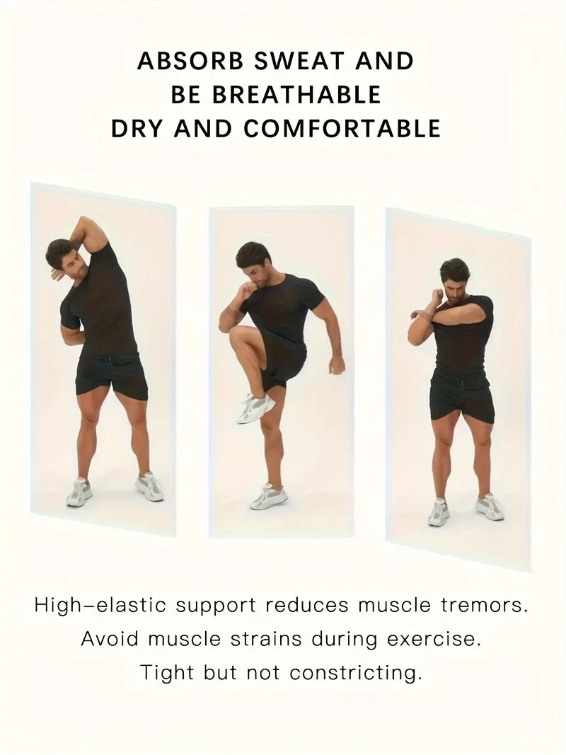 Gym Hub Printed Men's Compression T-Shirt Gym Workout Sport Quick Dry Tight Shirts Outdoor Training Fitness Elasticity Tops Tee - Sun Studio