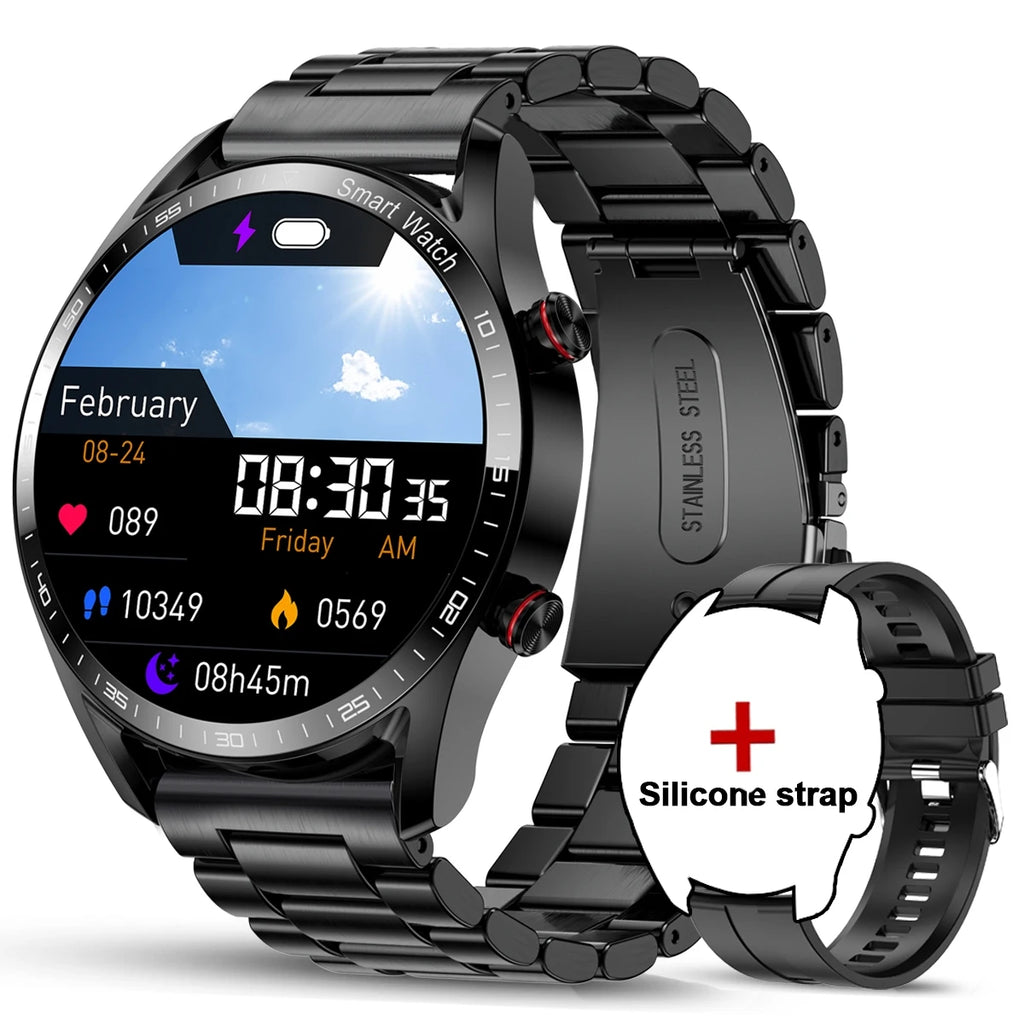 ChiBear Neue 1,53 Zoll Bluetooth Anruf Smartwatch für Männer Multi-Sport-Modus Herzfrequenz Gesundheitsüberwachung Wasserdicht Business Smartwatch