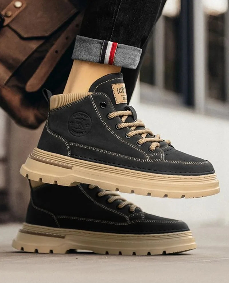 Winter New Man Shoes Classic Men Retro Ankle Boots Fashion Waterproof No-slip High-top Casual Shoe Work&Safty Boots Botas Hombre - Sun Studio