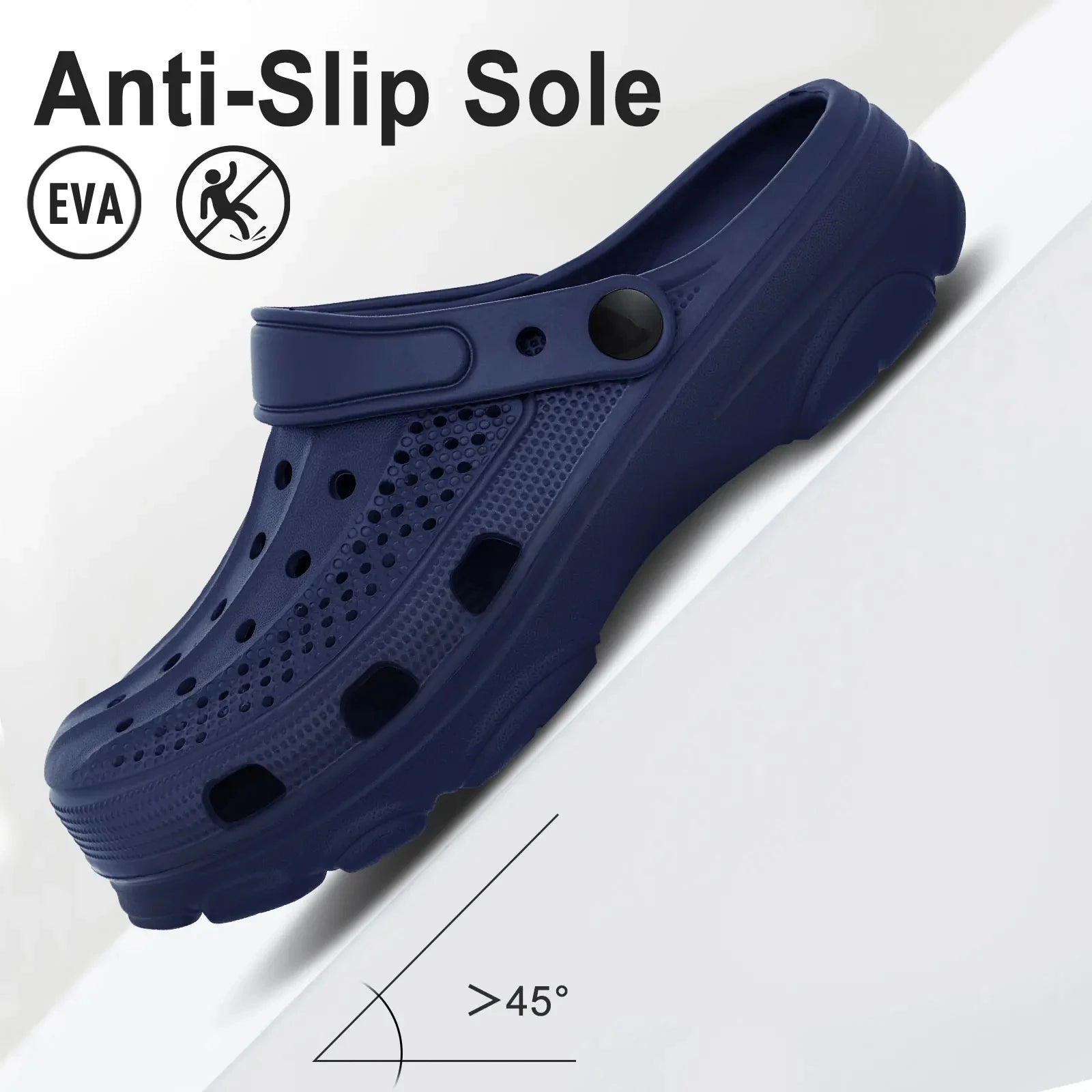 Eyriphy Men Slippers Garden Shoes Breathable Hole Slippers Outdoor Fishing Shoes Non-Slips Kitchen Slippers EVA Sole Men Sandals - Sun Studio