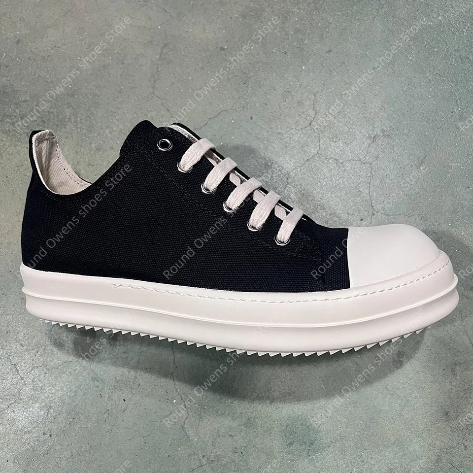 Casual Shoes Men Canvas  Low Top Quality Ro Lace Up Thick Sole Breathable Luxury Designer Classic Trainers Women Flat Sneakers - Sun Studio