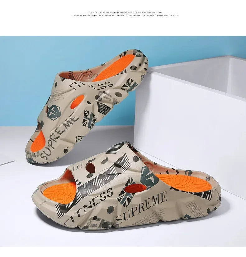 Original New Style Slippers Men's Sandals Summer Fashion Thick Bottom Anti-slip Slip-on Flip Flops Camouflage Beach Slides Shoes - Sun Studio