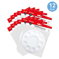 MOTARRO 1/3/12Pcs Round Plastic Palette Art Alternatives Paint Tray Artist Watercolor Plastic Palette Supply White Pigment Tray - Sun Studio
