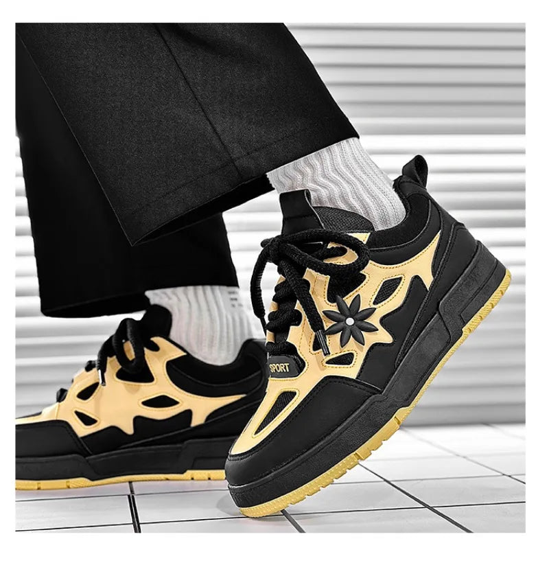 Men's Sneakers Luxury Leather Casual Shoes 2025 Fashion Skateboard Shoes for Men Daily Training Shoes Tenis Masculino - Sun Studio