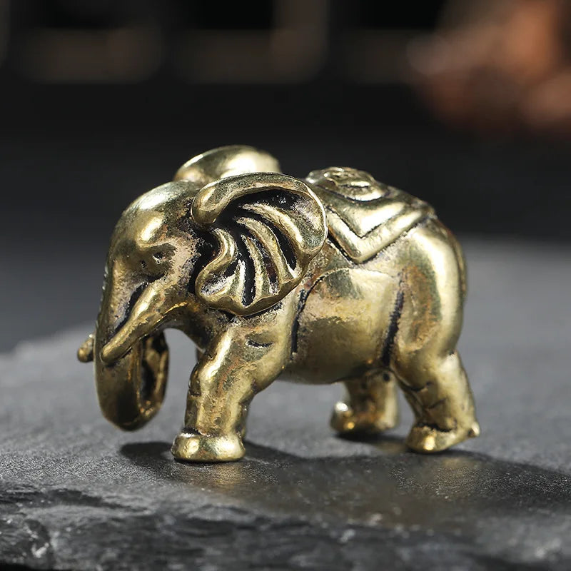 Brass cat Statue Cute 2pcs Miniature Figurines Desk Ornament Decorations Accessories Copper Animal Sculpture Home Decor Crafts - Sun Studio
