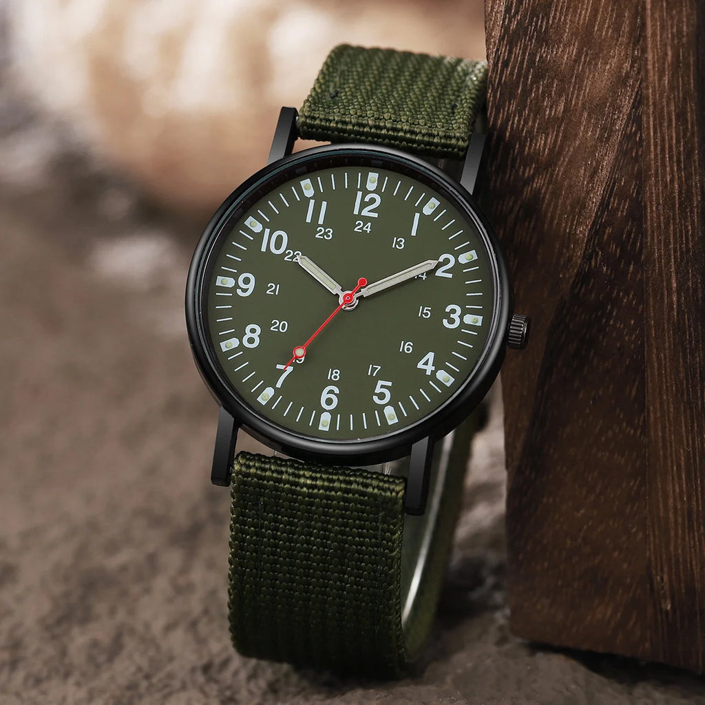 5 pieces/set of sports watches, single nylon strap, outdoor quartz watch, men's watch - Sun Studio