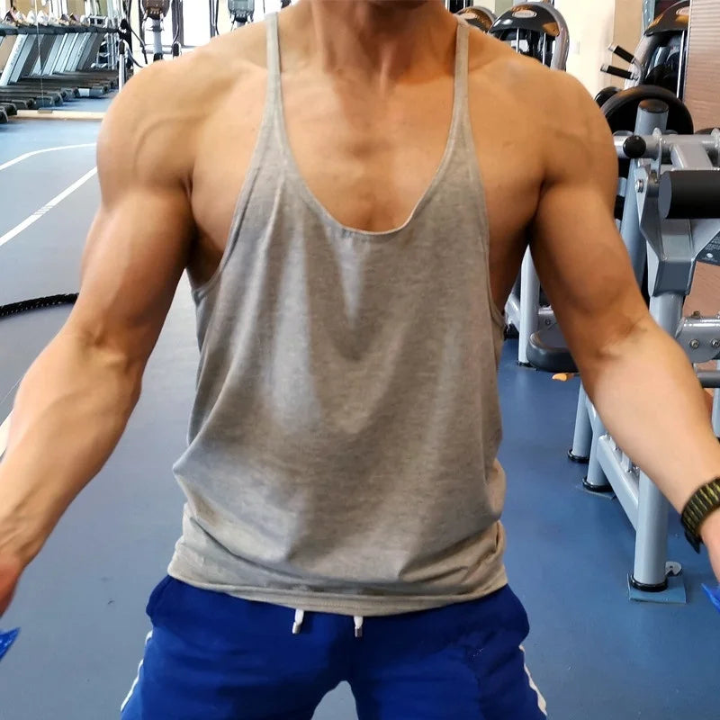 Men's Sports Gym Fitness Tank Top Y Back Fitness Lightweight Shoulder Strap Muscle Fit Tight Fitness Limit T-shirt - Sun Studio