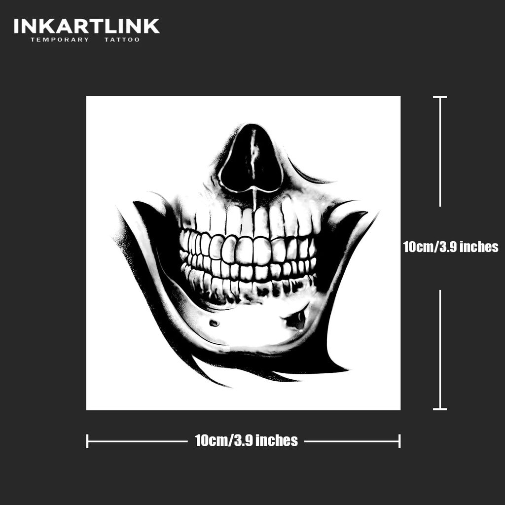Skull Temporary Tattoo,Lasts To 15 Days New Technology Magic Waterproof Semi Permanent Sticker. - Sun Studio