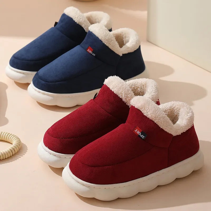 Warm Furry House Slippers Women Men Winter New Fashion Comfort Plush Slippers Home Indoor Outdoor Soft Thick Sole Cotton Shoes - Sun Studio