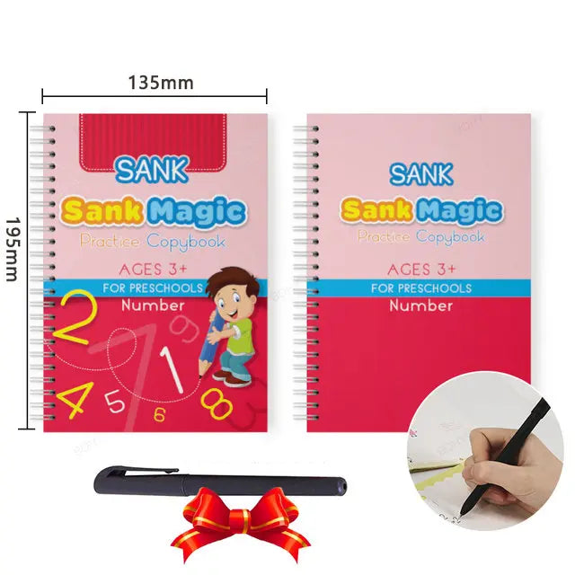 Free Shipping Reusable Montessori Toys French English Spanish Copybooks Pen Writing Sticker Magic Copybook for Calligraphy - Sun Studio