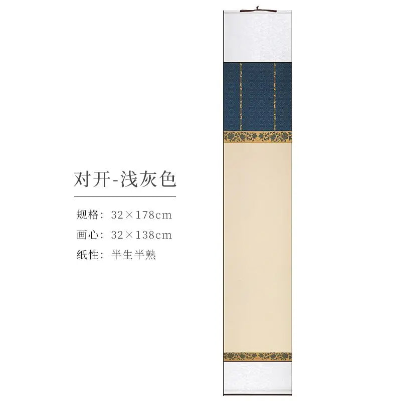 Tang Dynasty Style Blank Xuan Paper Scroll Half Ripe Rice Paper Calligraphy Painting DIY Scroll Batik Xuan Paper Hanging Scroll - Sun Studio