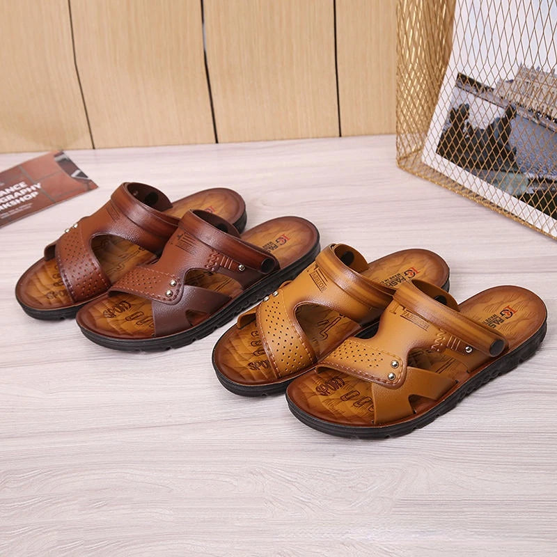 Men's Beach Open Toe Shoes Sandals High Quality Non-slip Men Slippers Breathable Two Uses Male Footwear Mens Summer Outdoor Shoe - Sun Studio