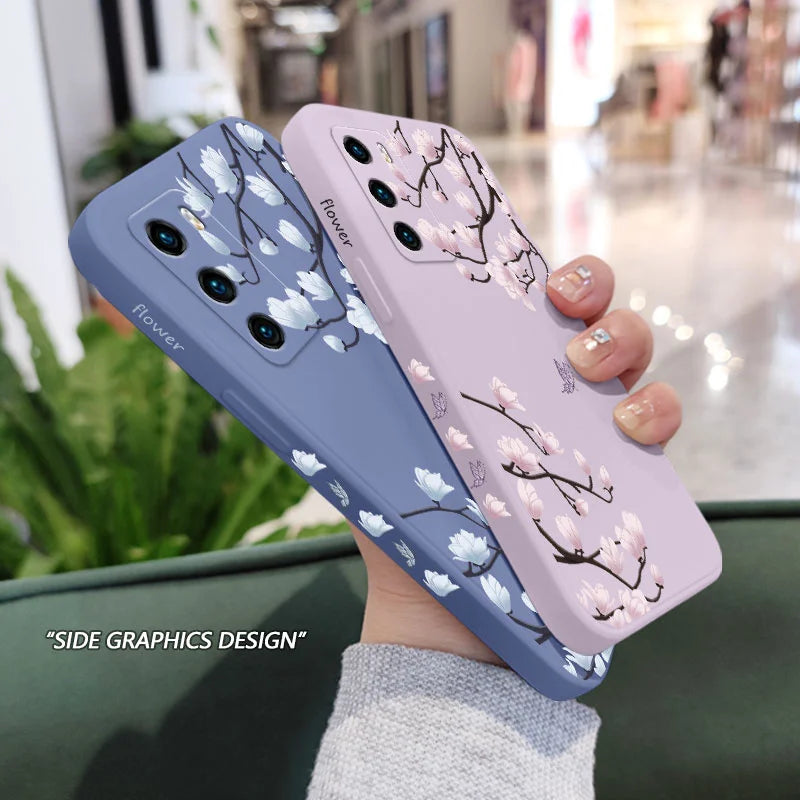 Tree Branch Phone Case For Huawei P40 P50 P30 P20 Pro Lite Nova 5t Y7A Mate 40 30 20 Pro Lite Liquid Silicone Cover - Sun Studio