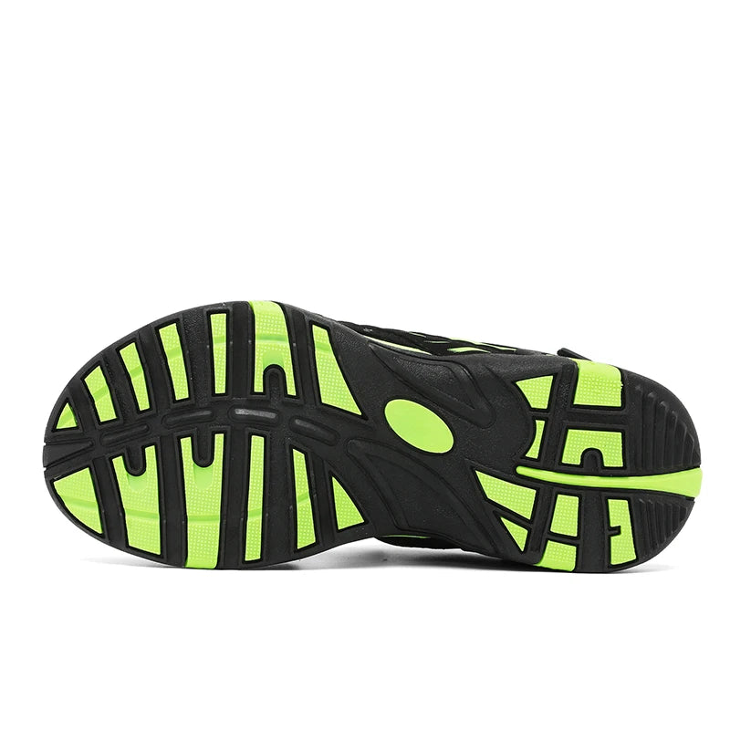 Men High Quality Sandals outdoor fashion Durable Handmade Stitching Flats Close Toe Non Slip hiking Shoe men Beach Sandals - Sun Studio