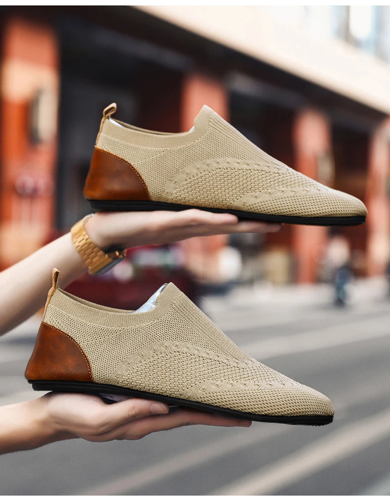 YRZL Loafers Men Soft Driving Moccasins High Quality Flats Male Walking Shoes Breathable Mesh Casual Loafers Slip on Mens Shoes - Sun Studio
