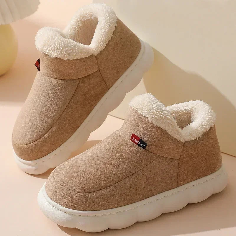 Warme Flausche Hausschuhe Frauen Männer Winter Neue Mode Komfort Plüsch Hausschuhe Zuhause Innen Außen Weiche Dicke Sohle Baumwollschuhe