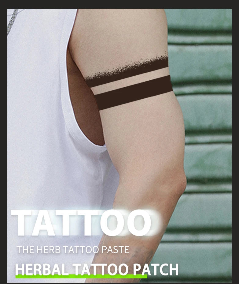 1Pc Geometry Arm Band Waterproof Temporary Tattoo Stickers, Long-lasting Waterproof for One to Two Weeks, Suitable for Arm, Leg. - Sun Studio