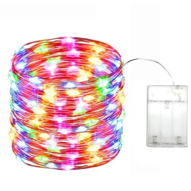 1-20M Led String Lights Copper Wire Starry Fairy Lights Battery Operated Lights for Bedroom Christmas Parties Wedding Decoration - Sun Studio