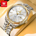 OLEVS Brand New Fashion Quartz Watch for Men Luxury Stainless Steel Waterproof Luminous Calendar Mens Watches Relogio Masculino - Sun Studio